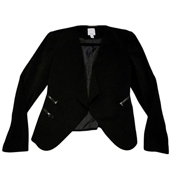 Halogen Jackets & Blazers - Halogen Black Asymmetrical Blazer with Zip Pockets Size XS